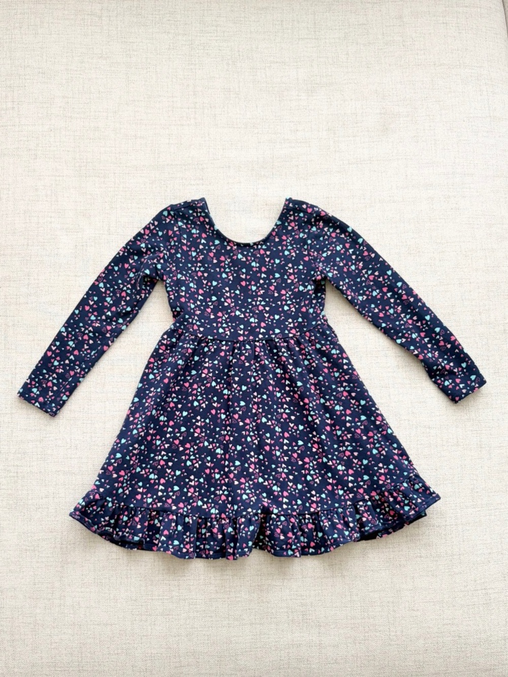 Crewcuts Girls Long Sleeve Hearts Dress Size 6